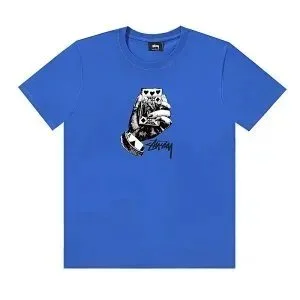 Stussy Stussy Basic Logo Blue T-Shirt Blue - 1
