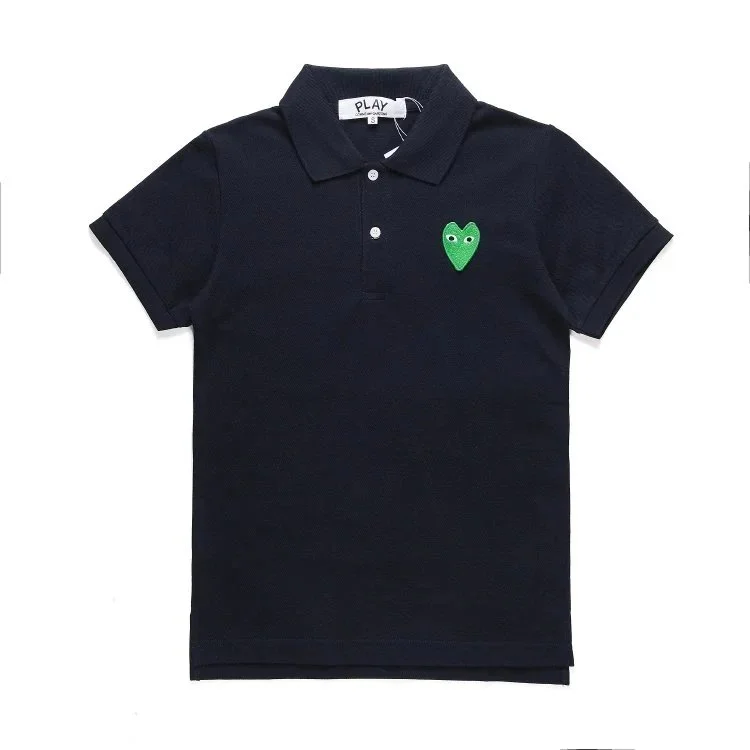 Comme des Garçons Comme des Garçons Play Navy Polo Shirt with Green Heart Logo Navy - 1