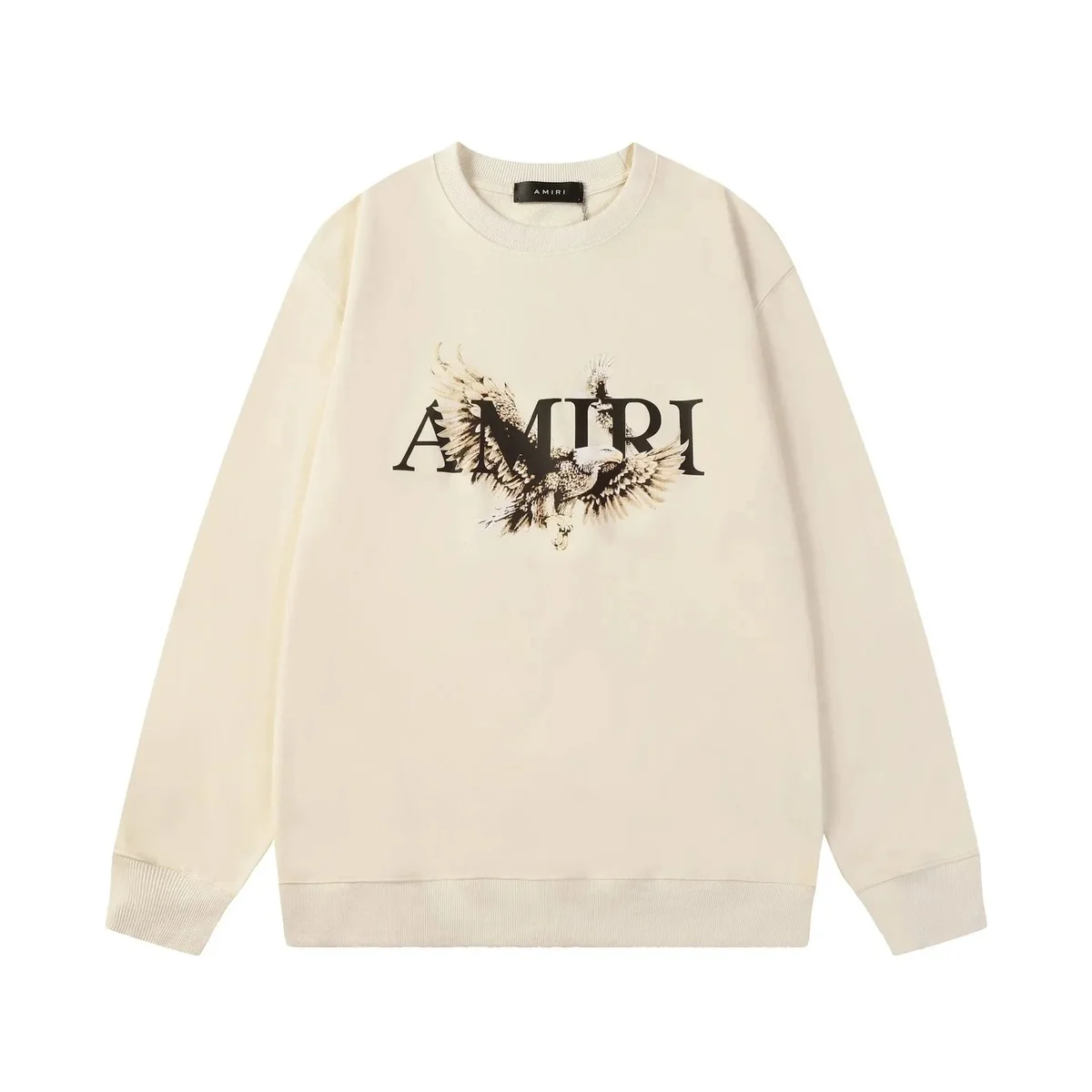Amiri Amiri Eagle Print Crewneck Sweatshirt Cream Cream - 1