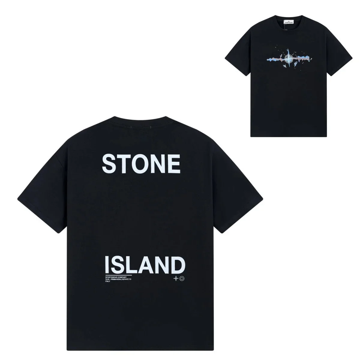 Stone Island Stone Island Black 'Stone Island' T-Shirt Black
