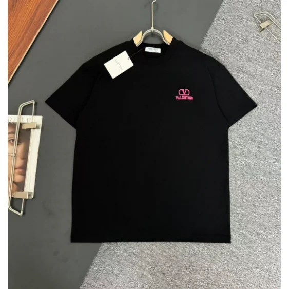 Valentino Valentino Black Pink Logo T-Shirt Black - 1