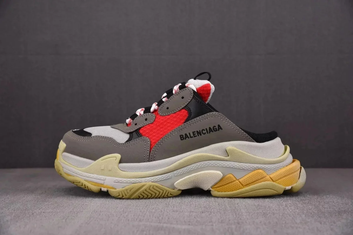 Balenciaga Balenciaga Triple S Mule Sneaker Grey/Red Grey - 1