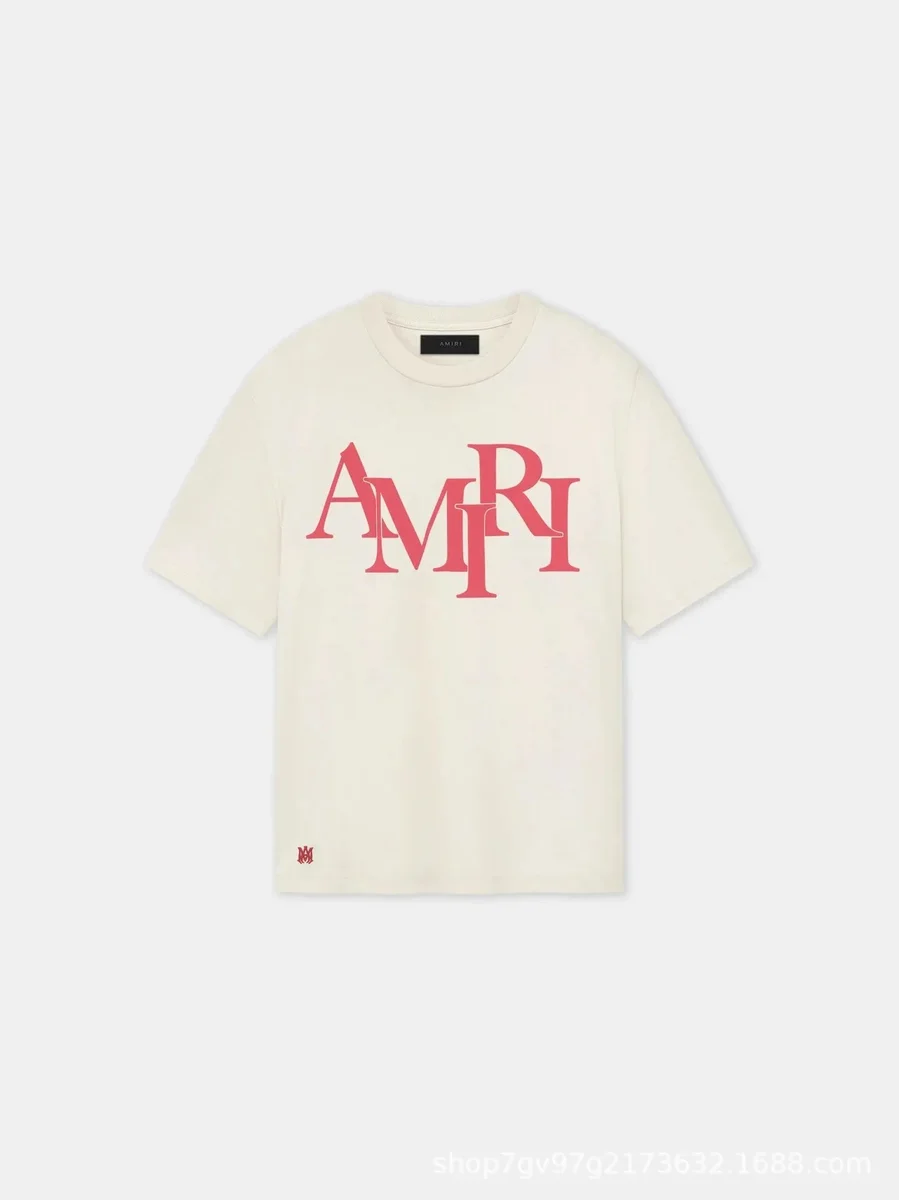 Amiri Amiri Off-White AMRI Logo T-Shirt Cream - 1