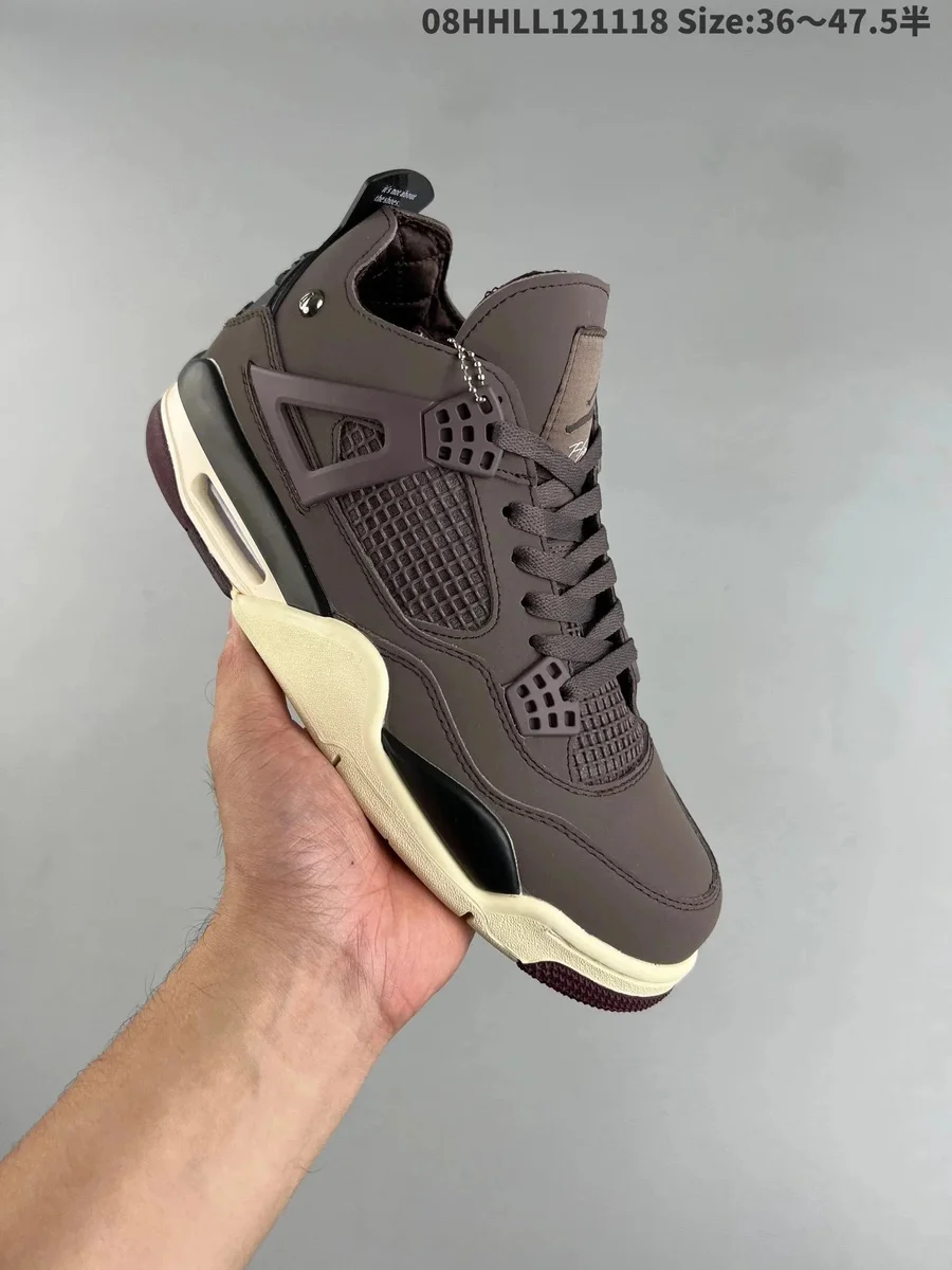 Jordan Nike Air Jordan 4 Grey/White Sneakers Grey - 1