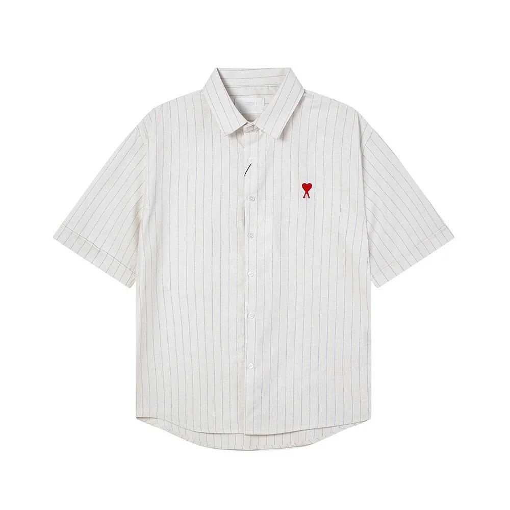 Acne Studios Acne Studios Face Striped Short-Sleeve Shirt White - 1