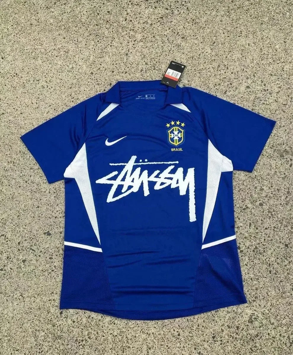 Nike Nike x Stussy Brazil Jersey Blue White T-Shirt Blue - 1