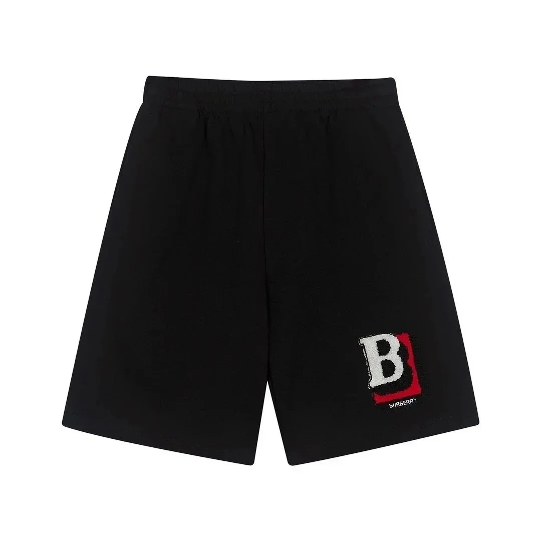 Burberry Burberry Black B Logo Shorts Black - 1