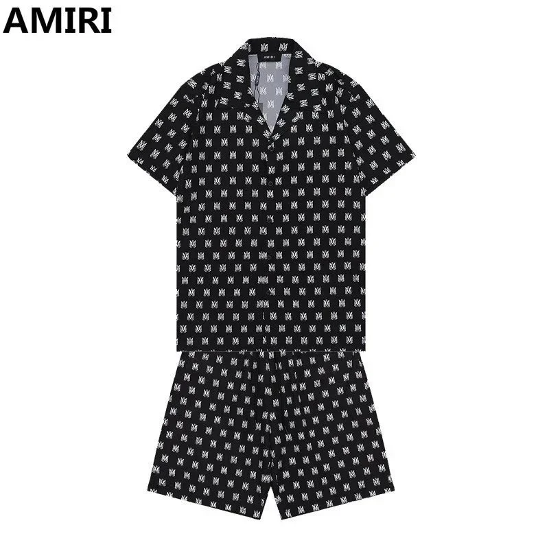 Amiri Amiri All-Over Monogram Short Sleeve Set Black Black - 1
