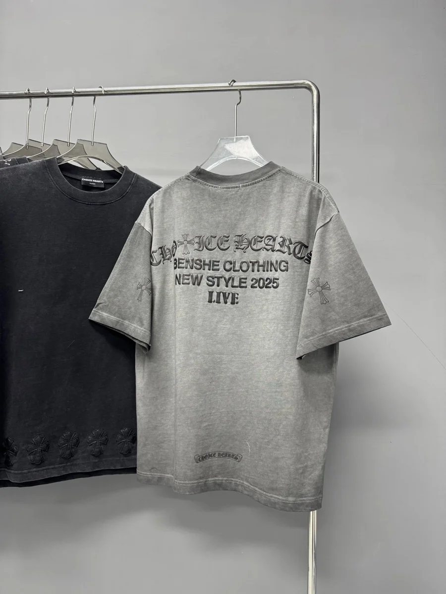 Chrome Hearts Chrome Hearts The Ice Hearts T-Shirt Grey Solid Grey - 1