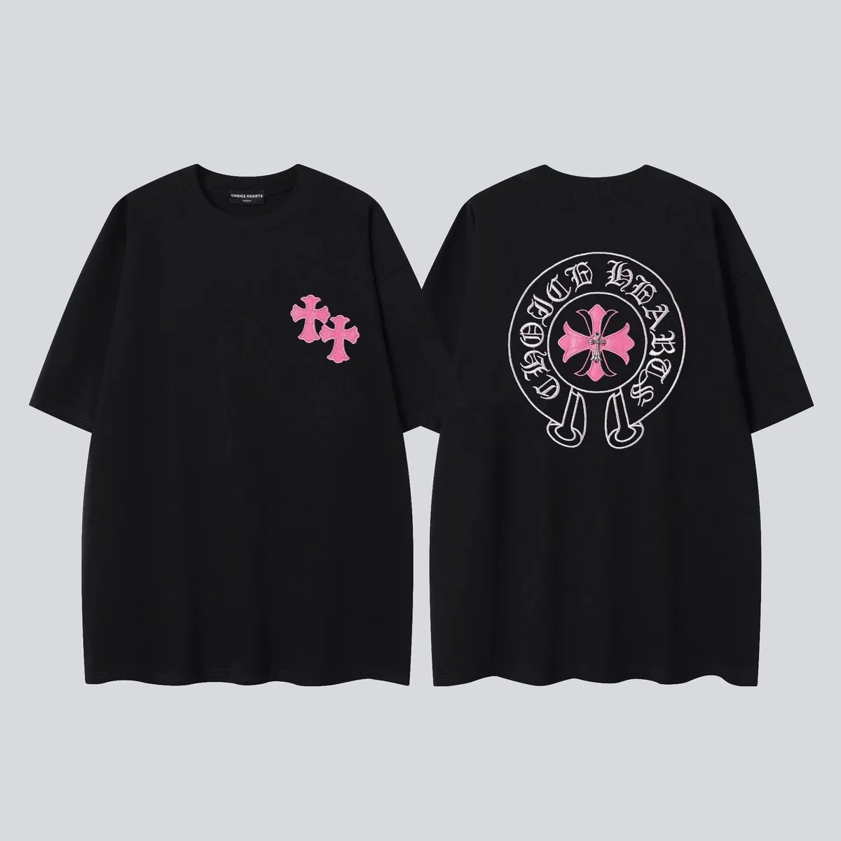 Chrome Hearts Chrome Hearts Black Pink Cross T-Shirt Black - 1