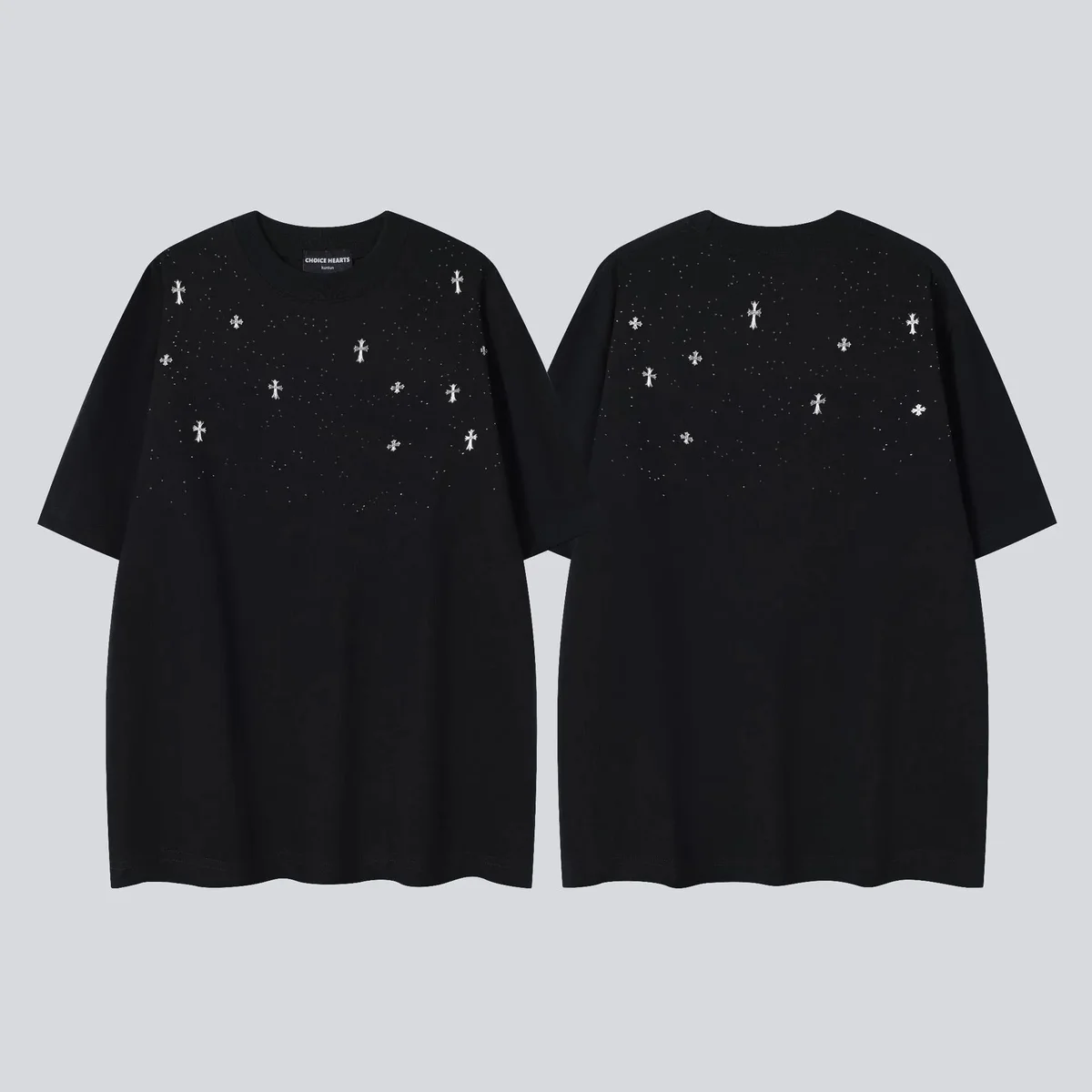 Chrome Hearts Chrome Hearts Cross Embroidered Black T-Shirt Black - 1