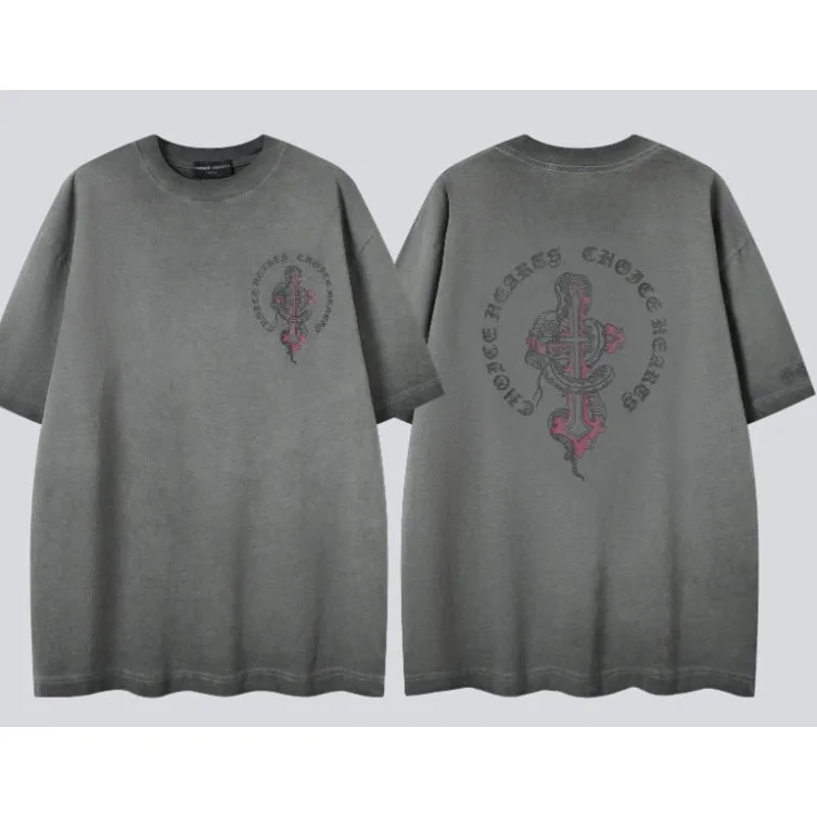 Chrome Hearts Chrome Hearts Cross Print Oversized T-Shirt Grey - 1