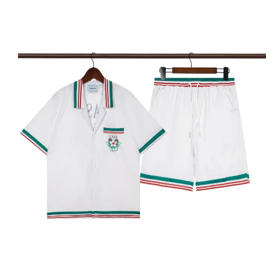 Essentials White & Green Striped Co-ord Set with Embroidered Patch White - 1