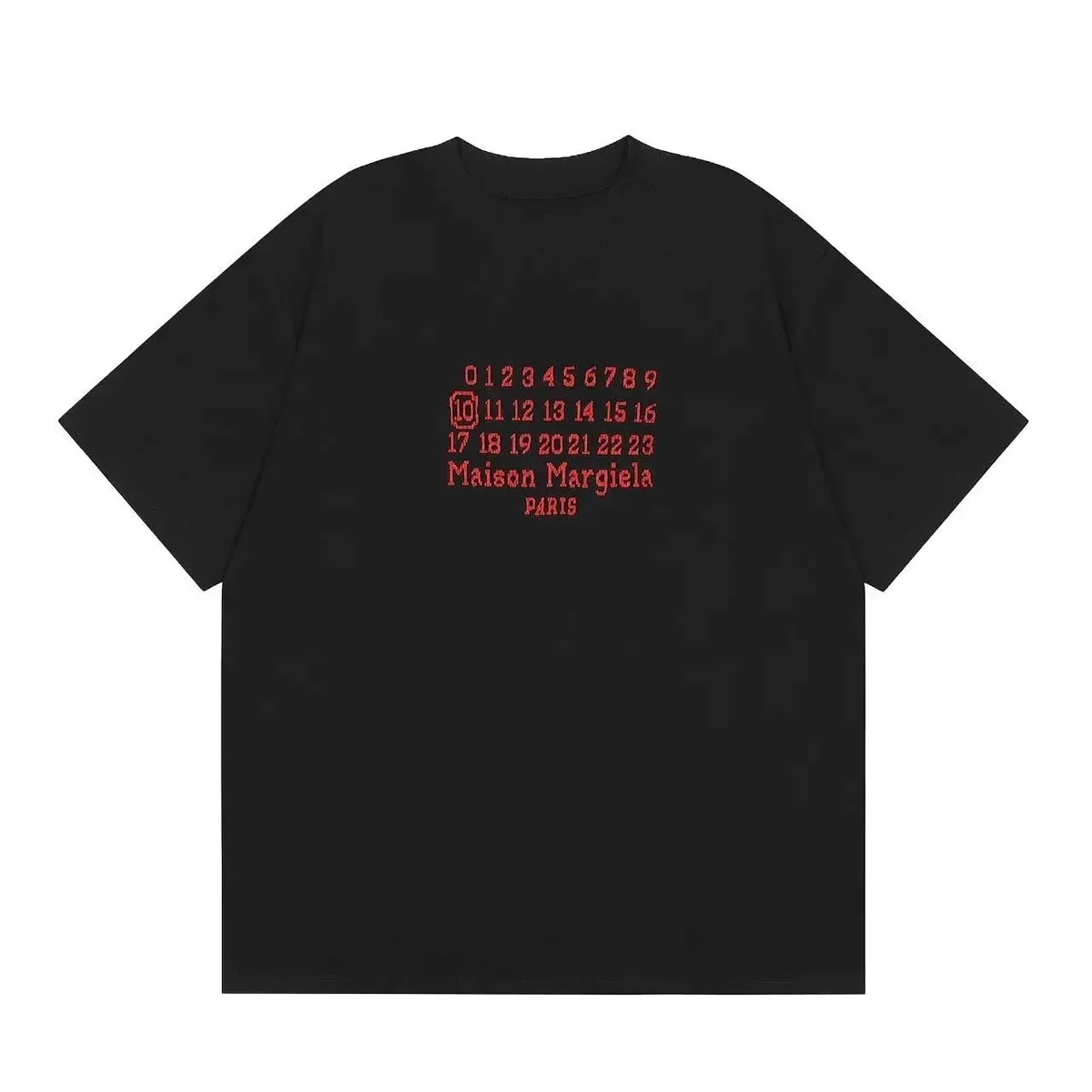 Maison Margiela Maison Margiela Black Red Print T-Shirt Black - 1