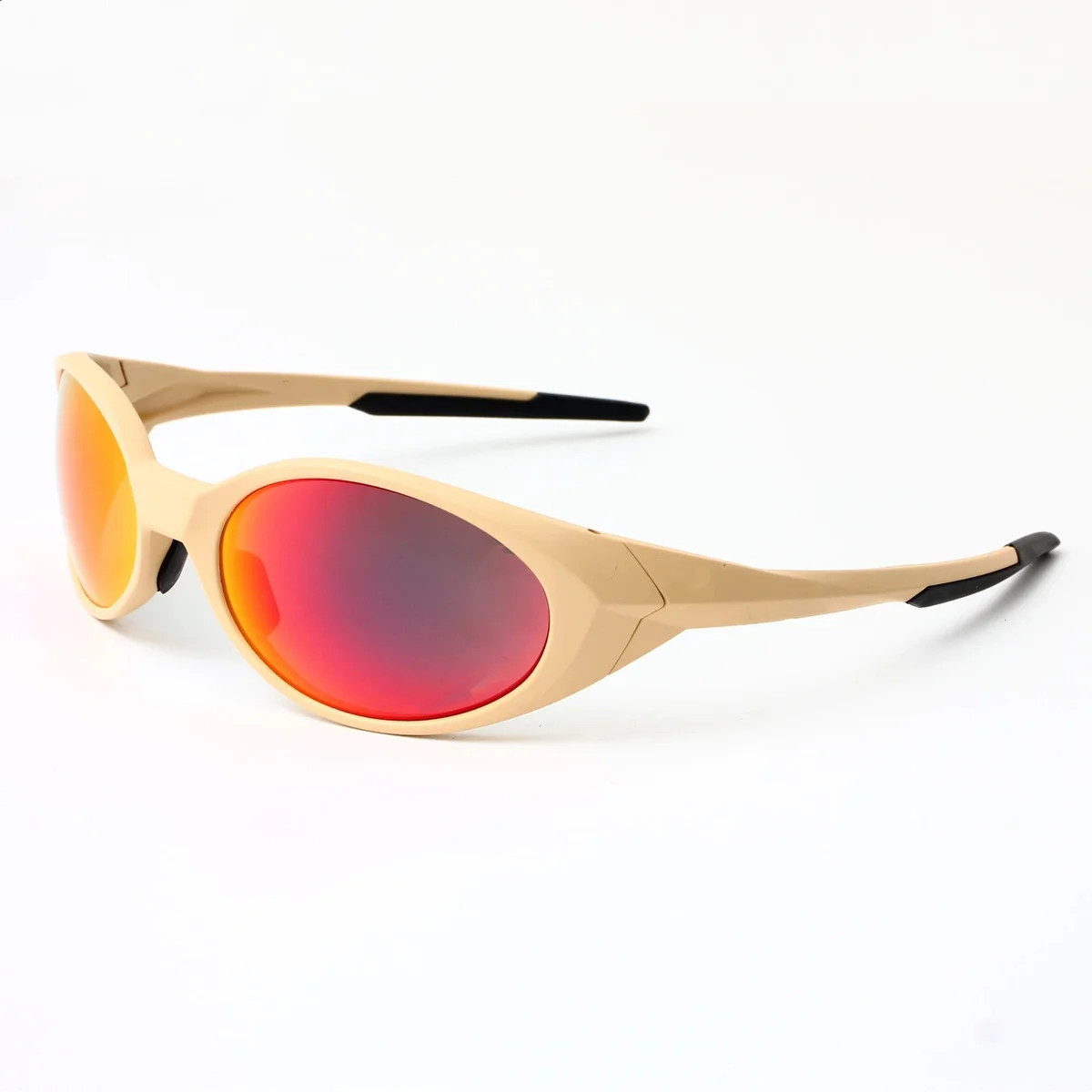 Other Unisex Tan & Red Polarized Sunglasses Beige - 1