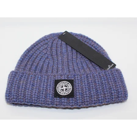 Stone Island Stone Island Beanie Blue Wool Knit Headwear Blue