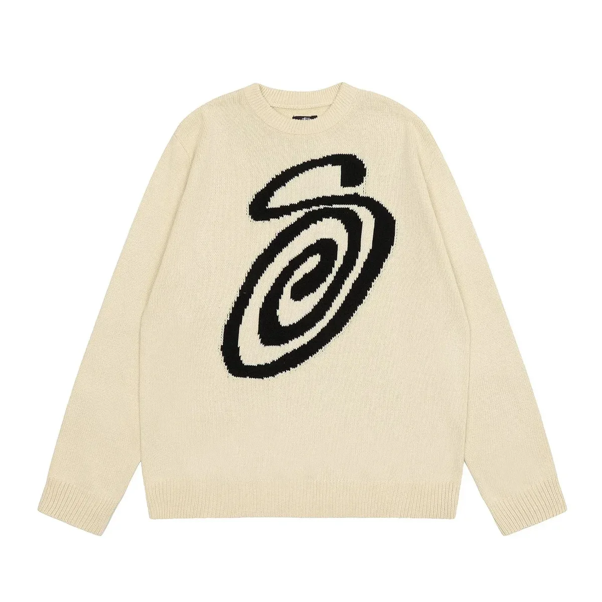 Stussy Stussy Spiral Knit Sweater Cream Black Cream - 1