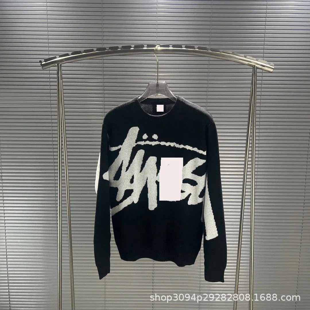 Stussy Stussy Black & White Logo Knit Sweater Black - 1