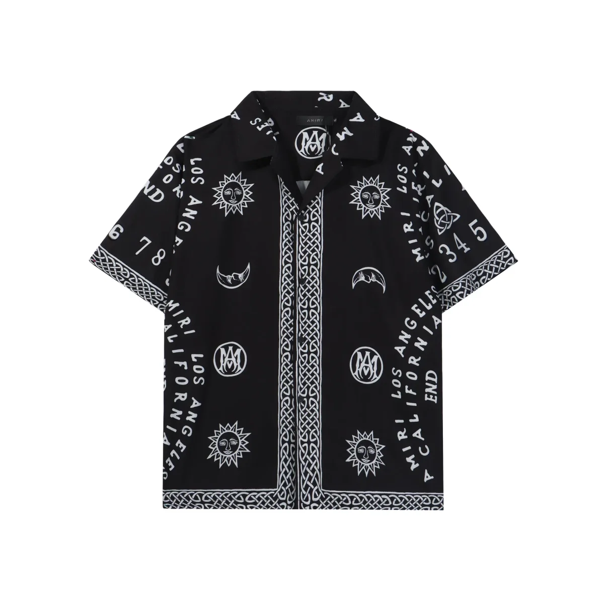 Amiri Aniridi Black Celtic Print Short-Sleeve Shirt Black - 1