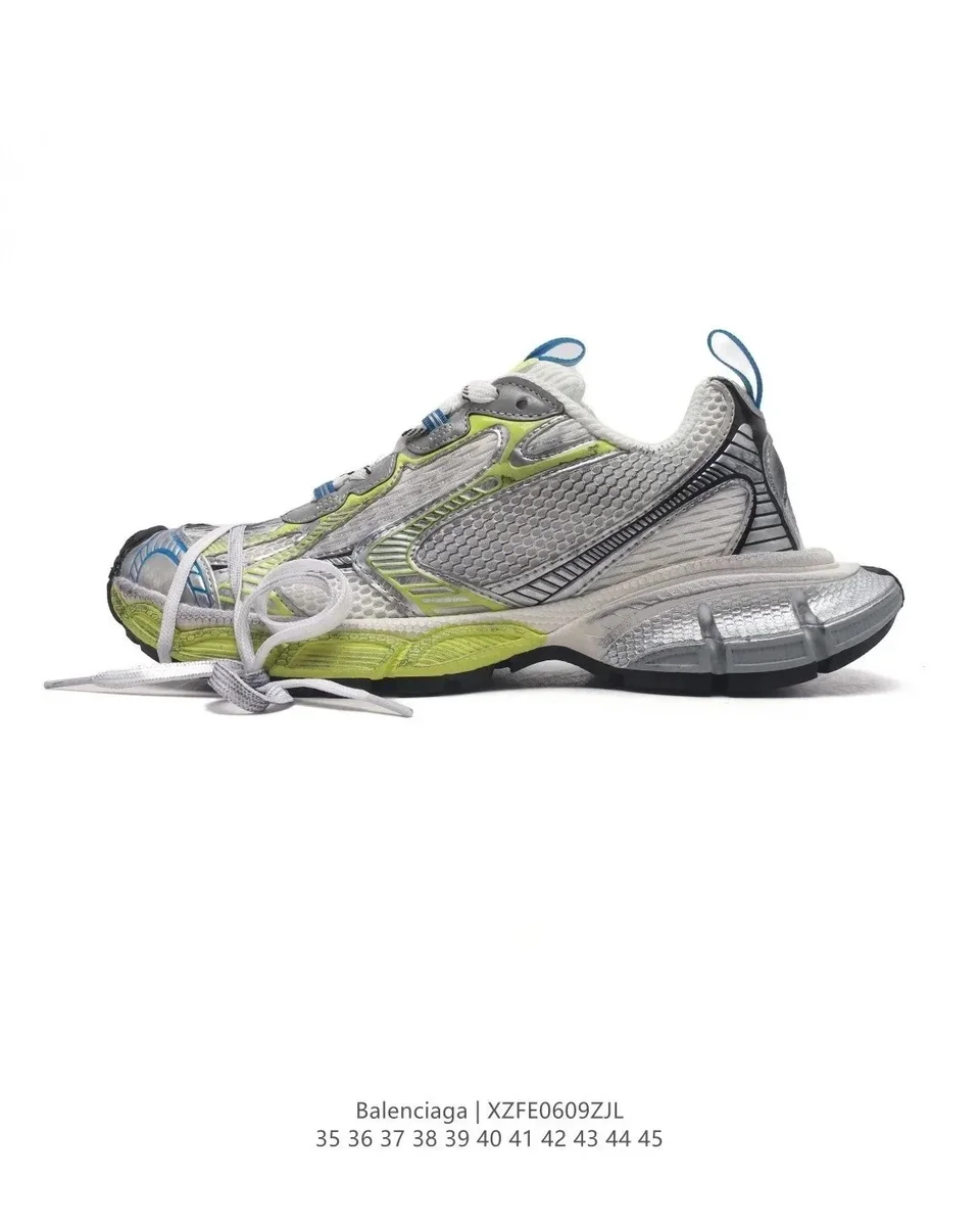 Balenciaga Balenciaga Triple S Sneakers Silver/Lime Green Silver - 1