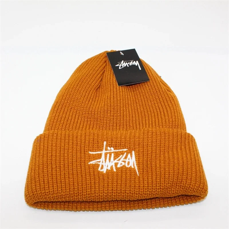 Stussy Stussy Beanie Orange Solid Headwear Orange - 1