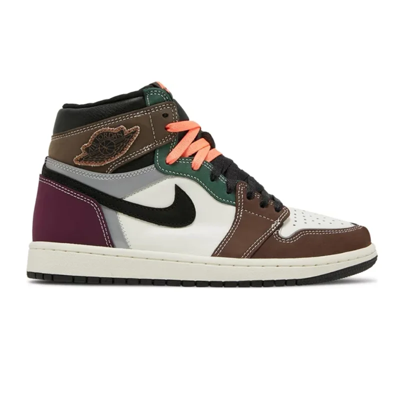 Jordan Nike Air Jordan 1 Triple Black White Green Orange Sneakers Black - 1