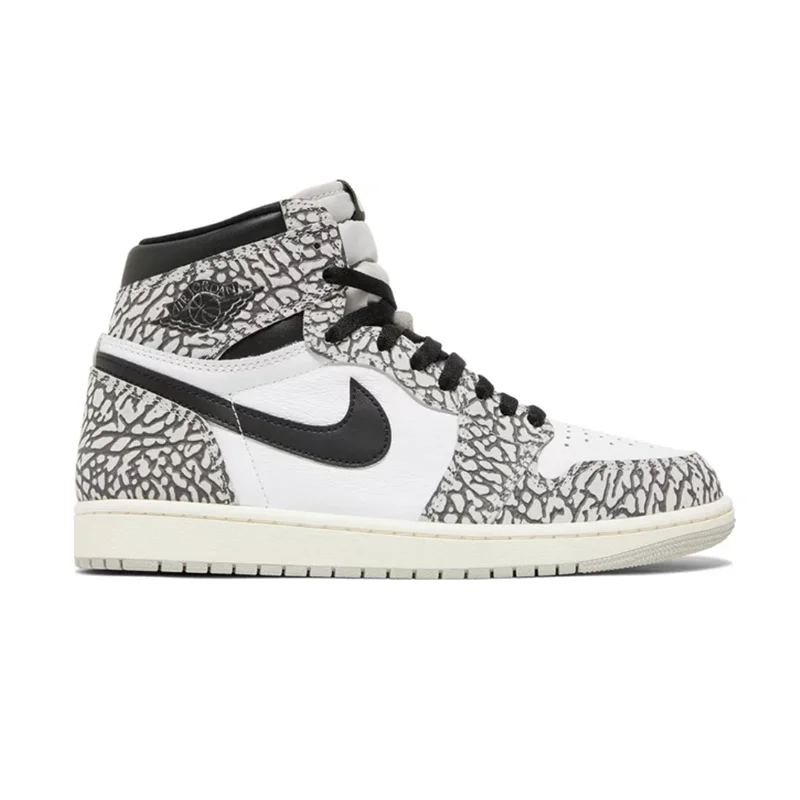 Jordan Nike Air Jordan 1 Elephant Print Sneakers White - 1