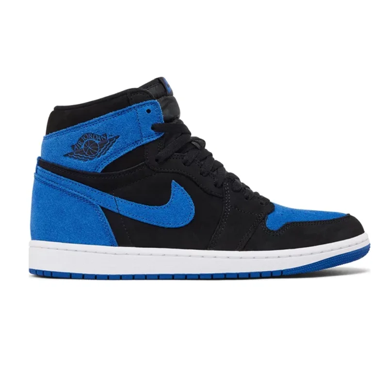 Jordan Nike Air Jordan 1 Black/Blue High Top Sneakers Blue - 1
