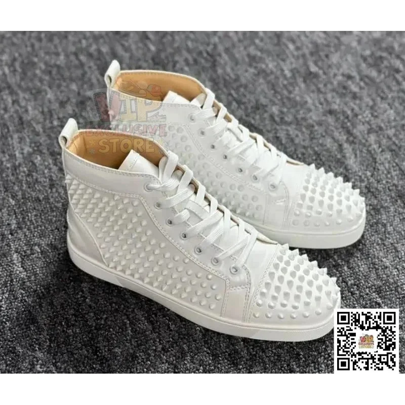 Christian Louboutin Christian Louboutin Louis Spikes White Sneakers White - 1