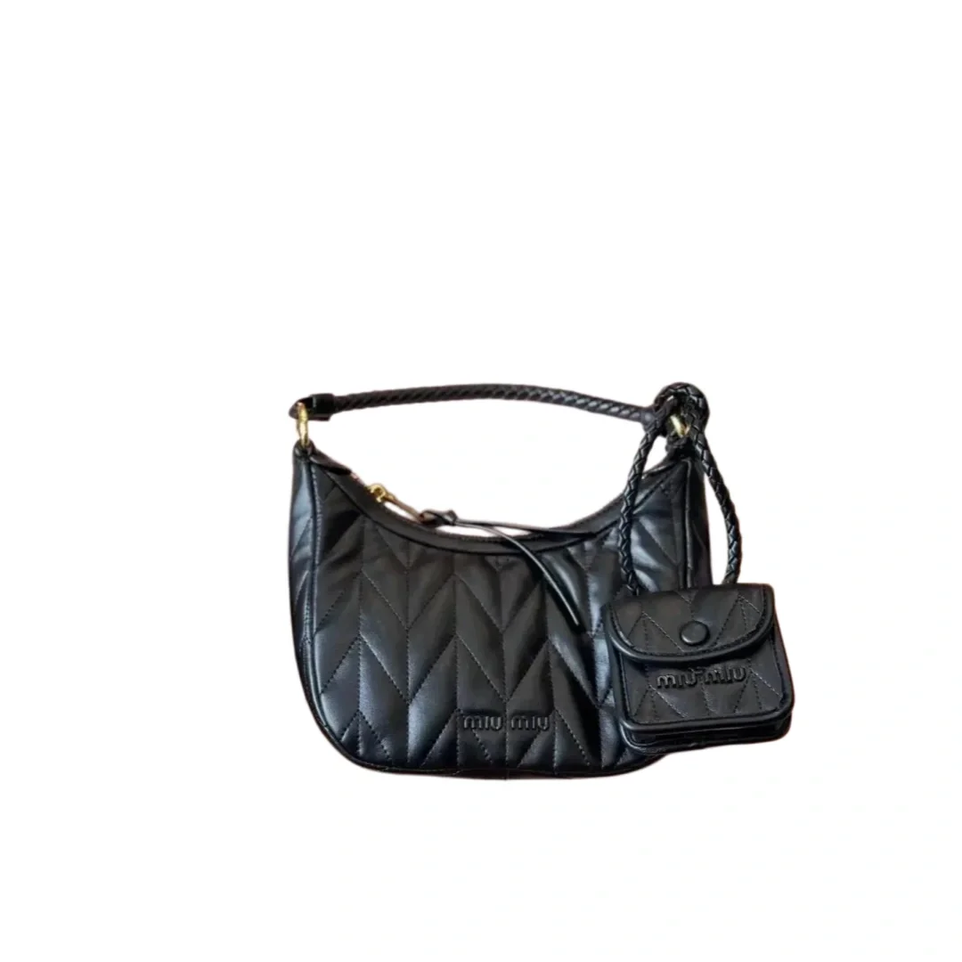 Miu Miu Miu Miu Black Quilted Leather Shoulder Bag Black - 1