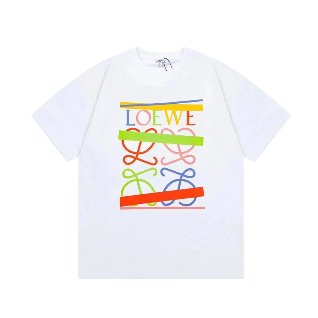 Loewe Loewe Color Block Logo T-Shirt White White - 1
