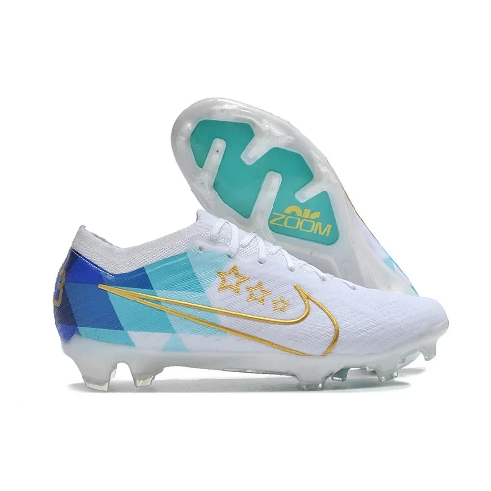 Nike Nike Mercurial White Blue Gold Football Cleats White - 1
