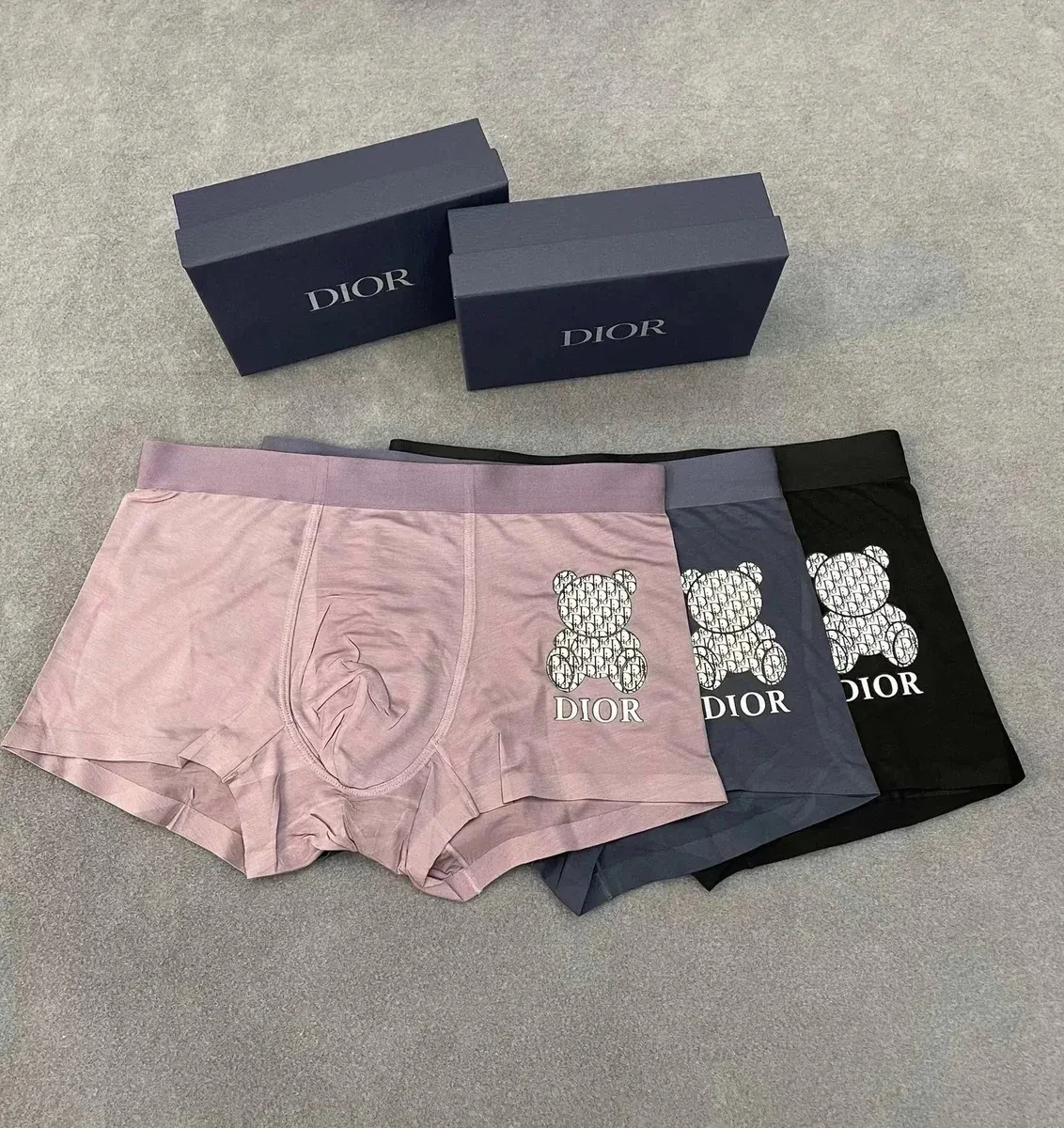 Dior Dior Bear Print Boxer Briefs Set Black - 1