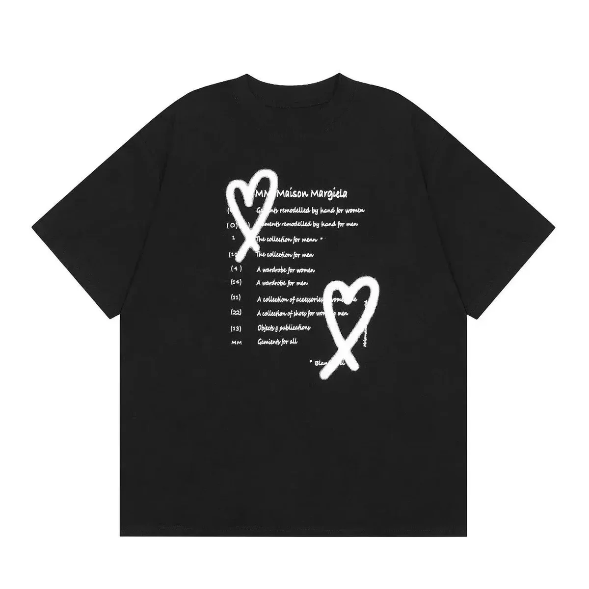 Maison Margiela Maison Margiela MM Logo Heart T-Shirt Black Black - 1