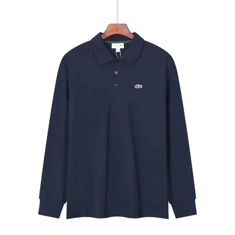 Lacoste Lacoste Navy Long Sleeve Polo Shirt Navy - 1