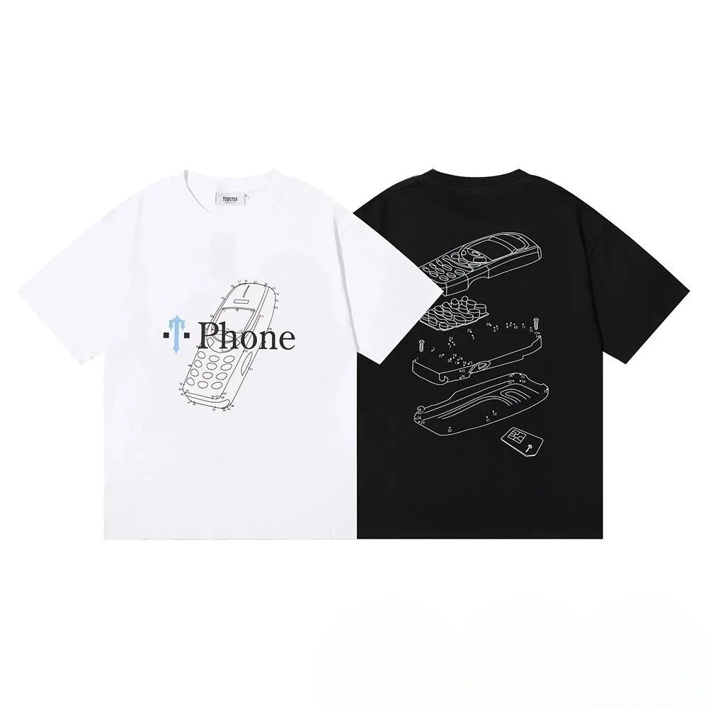 Other Unisex Phone Sketch T-Shirt Black - 1