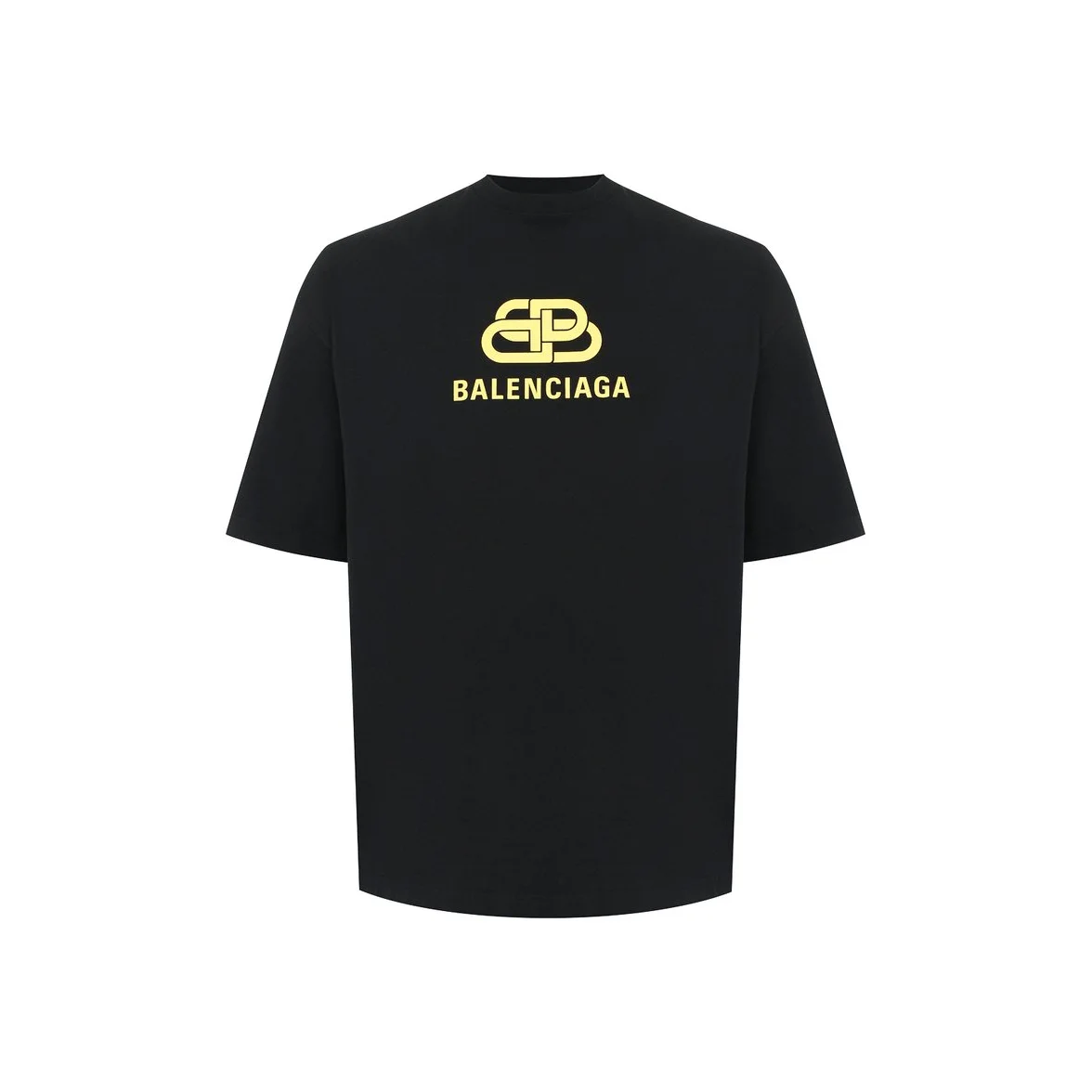 Balenciaga Balenciaga Black Yellow BB Logo T-Shirt Black - 1