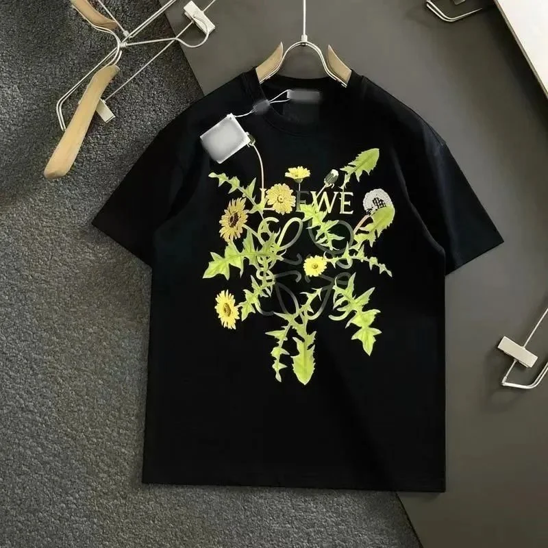 Loewe Loewe Floral Print T-Shirt Black Black - 1
