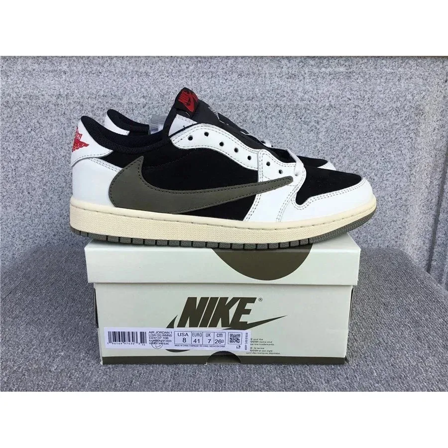 Jordan Nike Air Jordan 1 Low Black Olive Sail Sneakers Black - 1