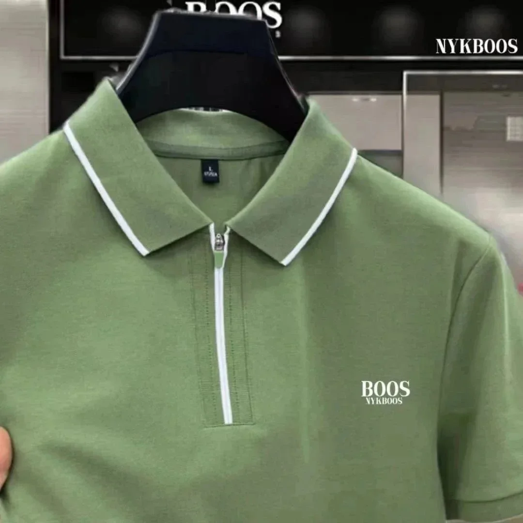Other BOOS Olive Green Polo Shirt with Zipper Detail Green - 1
