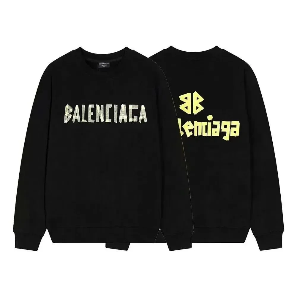 Balenciaga Balenciaga Black Logo Print Sweatshirt Black - 1