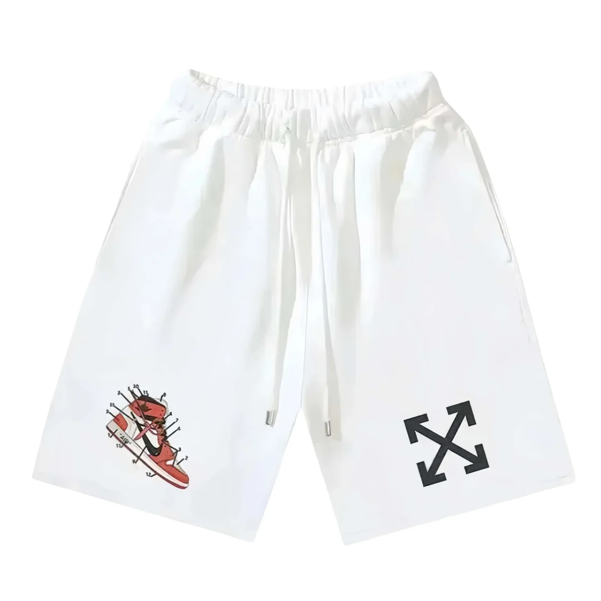 Off-White Off-White White Arrow Print Shorts White - 1