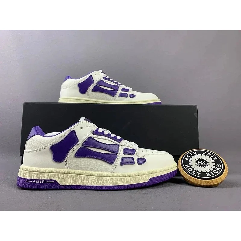 Amiri Amiri White & Purple Skeletal Design Sneakers White - 1