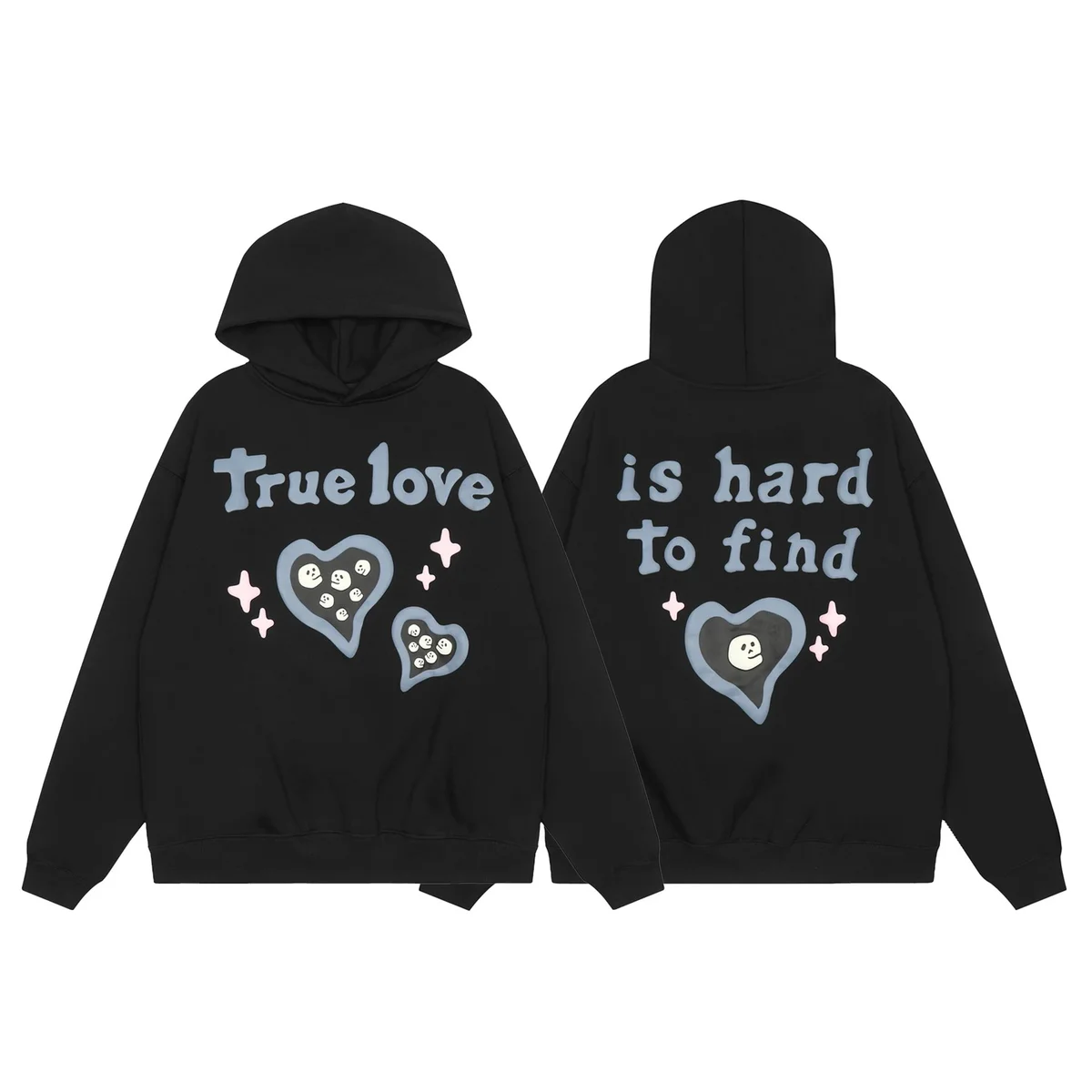 Other Unisex Black 'True Love' Graphic Hoodie Black - 1