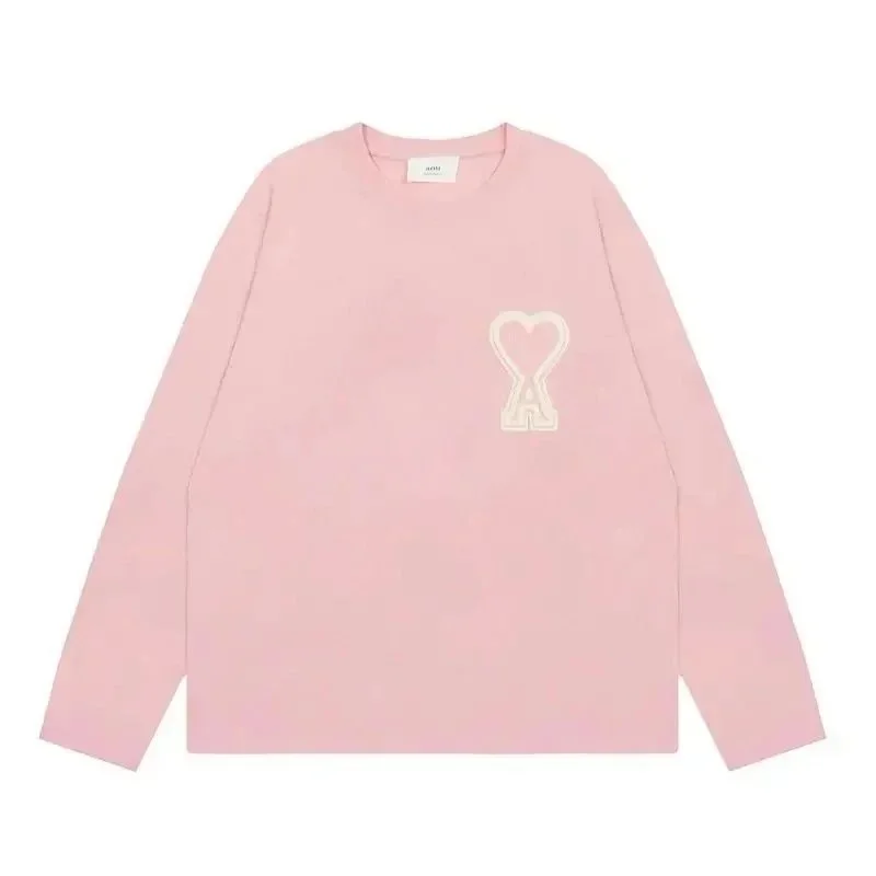 Acne Studios Acne Studios Face Pink AM Heart Long Sleeve T-Shirt Pink - 1