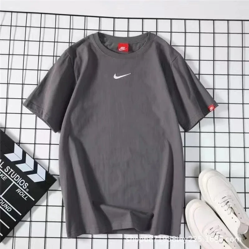 Nike Nike Grey Solid T-Shirt Grey - 1