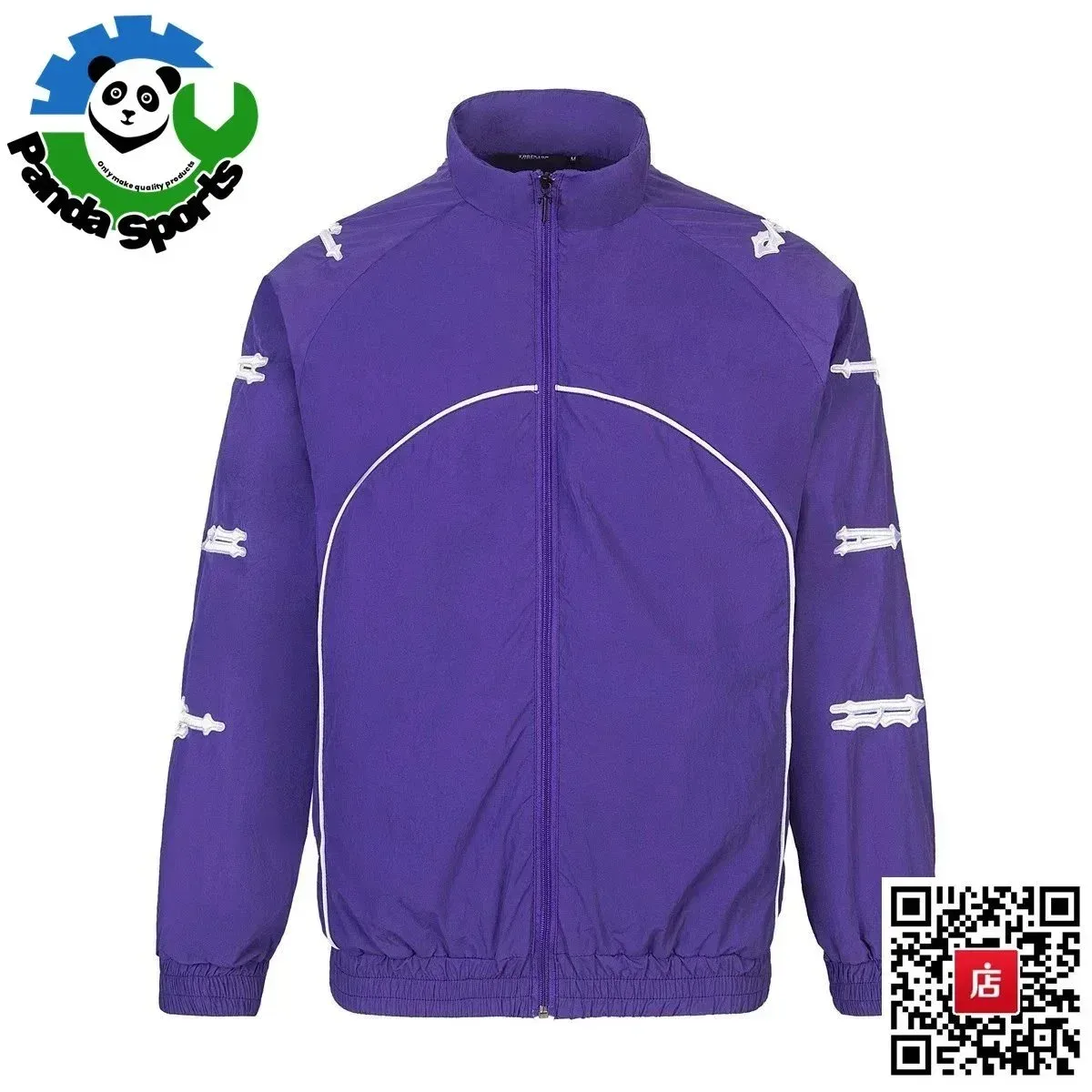 Other Purple Track Jacket with White Embroidery Purple - 1