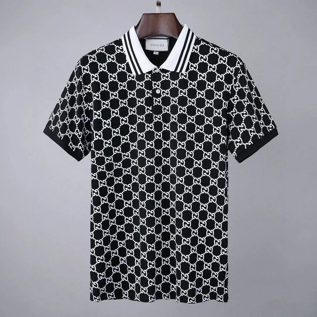 Gucci Gucci GG Monogram Polo Shirt Black White Black - 1