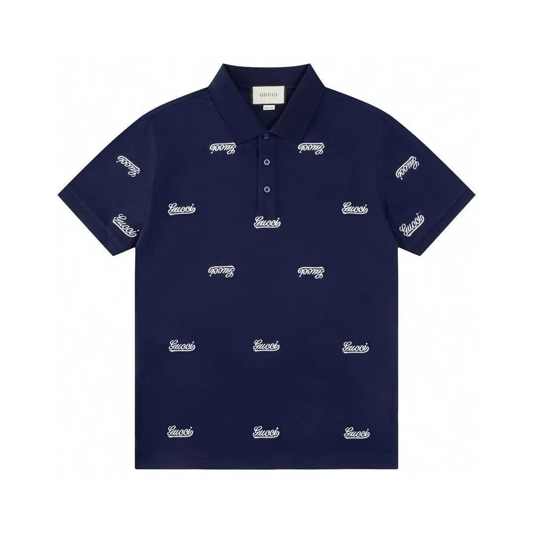 Gucci Gucci All-over Logo Polo Shirt Navy Navy - 1