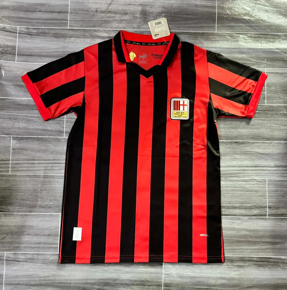 Puma AC Milan Jersey Red/Black Striped Football Shirt